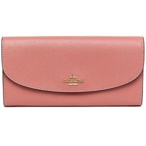 COACH NWT Slim Envelope Wallet Crossgrain Leather